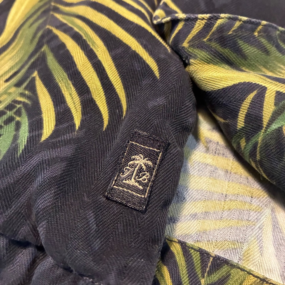 Tommy Bahama Mens Black Palm Print Silk Button Front Loop Collar Camp Shirt XL - Picture 5 of 5